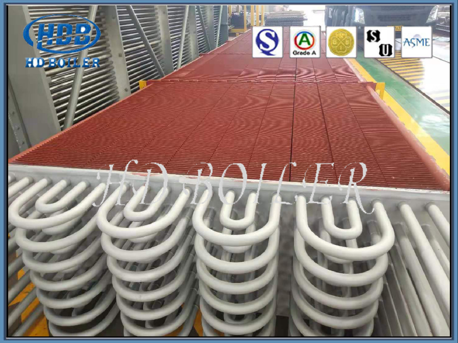 ISO / ASME استاندارد سازنده دیگ بخار CFB بخار ساز / مبدل حرارتی با لوله باله در دیگ بخار